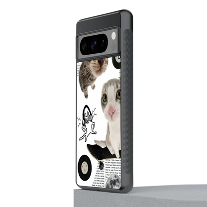Purrfect Patchwork stylish phone case for google pixel 8 pro | glossy glass and slim fit