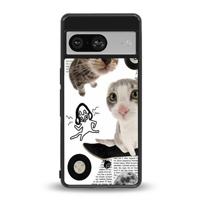 Purrfect Patchwork back phone cover | glass case for google pixel 8