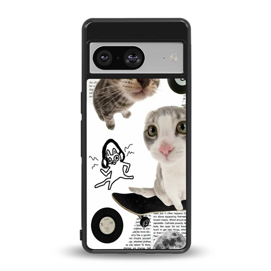 Purrfect Patchwork back phone cover | glass case for google pixel 8