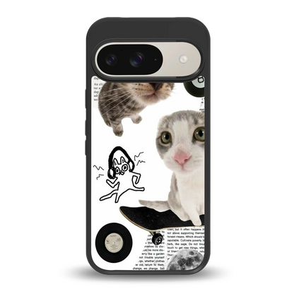 Purrfect Patchwork back phone cover | glass case for google pixel 9