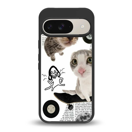 Purrfect Patchwork back phone cover | glass case for google pixel 9
