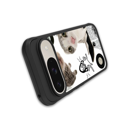 Purrfect Patchwork stylish phone case for google pixel 9 | glossy glass and slim fit