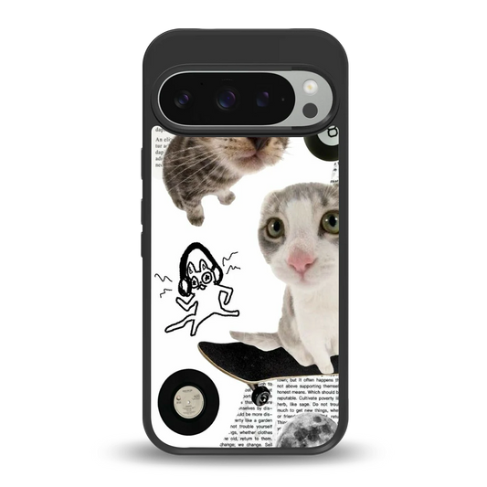 Purrfect Patchwork back phone cover | glass case for google pixel 9 pro xl