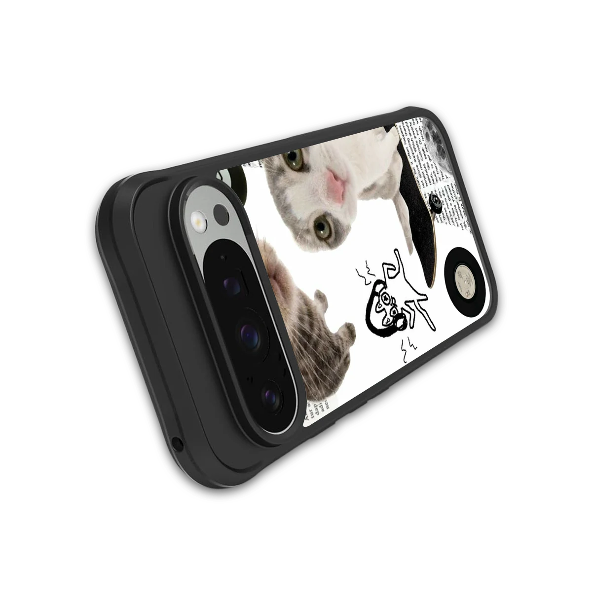 Purrfect Patchwork stylish phone case for google pixel 9 pro xl | glossy glass and slim fit