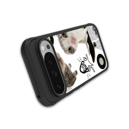 Purrfect Patchwork stylish phone case for google pixel 9 pro xl | glossy glass and slim fit