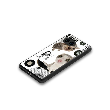 Purrfect Patchwork stylish phone case for google pixel 10a | glossy glass and slim fit
