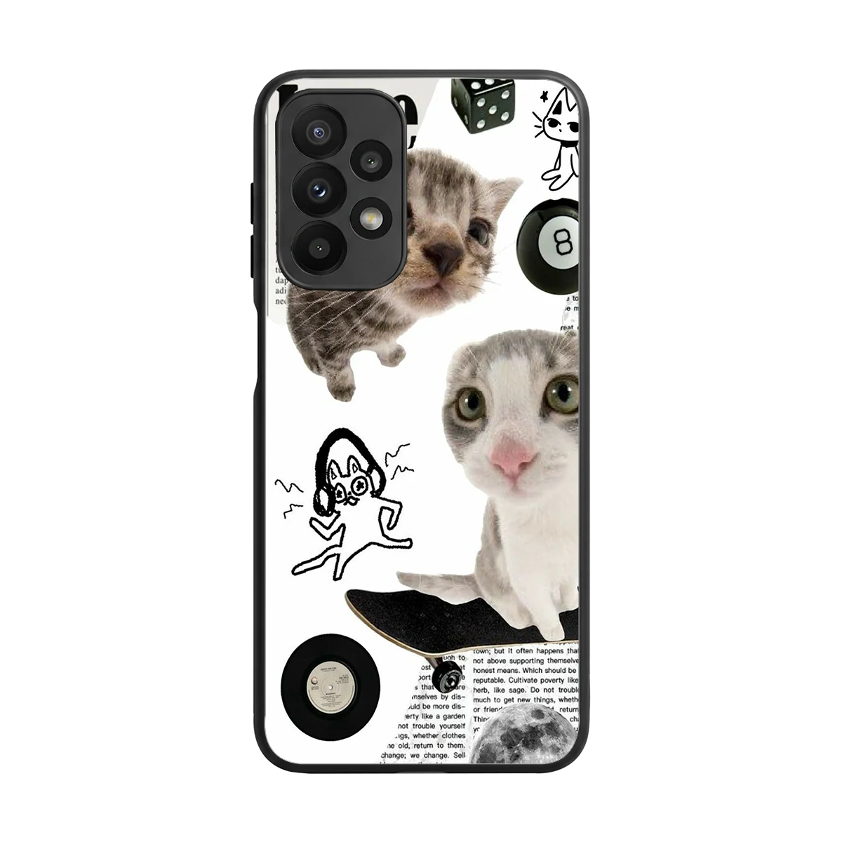Purrfect Patchwork back phone cover | glass case for samsung galaxy a23
