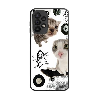 Purrfect Patchwork back phone cover | glass case for samsung galaxy a23