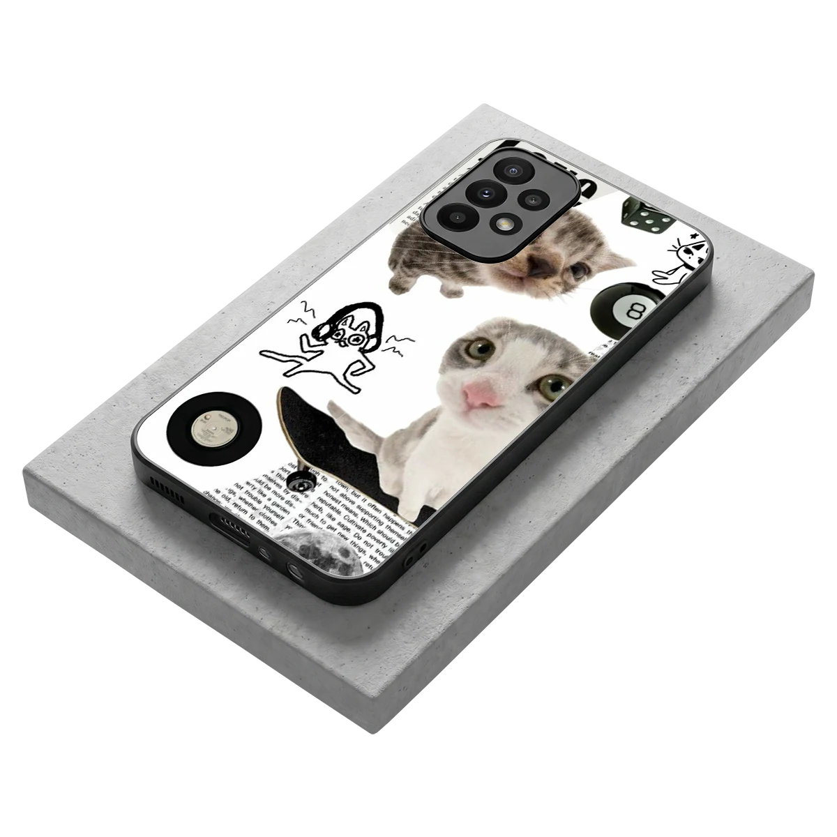 Purrfect Patchwork stylish phone case for samsung galaxy a23 | glossy glass and slim fit