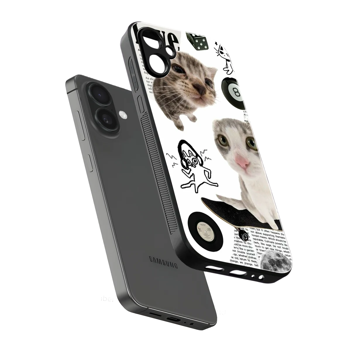 Purrfect Patchwork sleek samsung galaxy a06 5g cover with tempered glass back and TPU edges