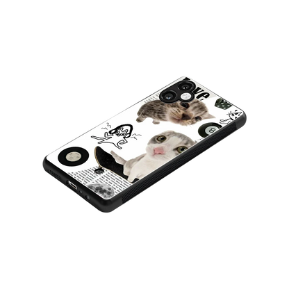 Purrfect Patchwork stylish phone case for samsung galaxy a06 5g | glossy glass and slim fit