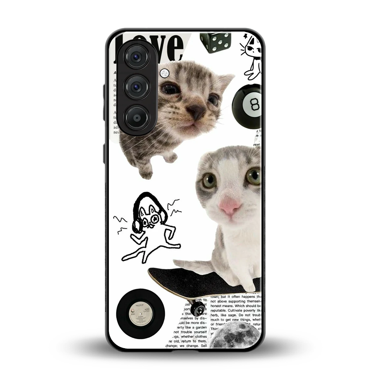Purrfect Patchwork back phone cover | glass case for samsung galaxy a14 5g