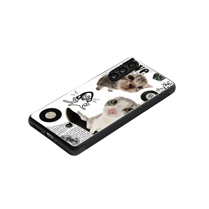 Purrfect Patchwork stylish phone case for samsung galaxy a36 5g | glossy glass and slim fit