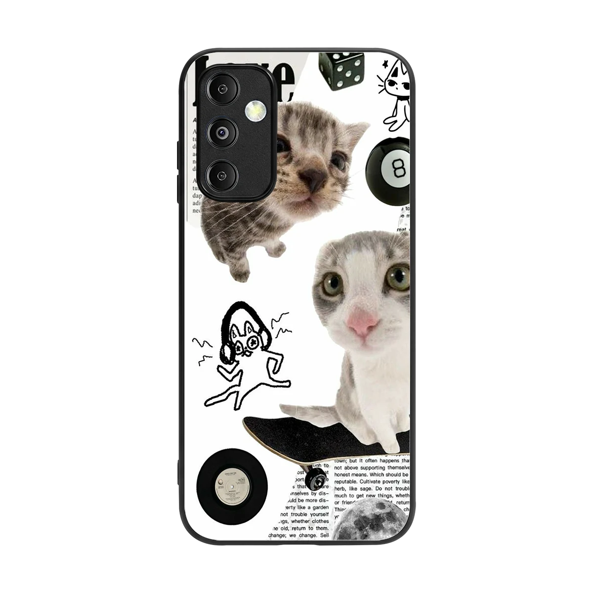 Purrfect Patchwork back phone cover | glass case for samsung galaxy m14 5g
