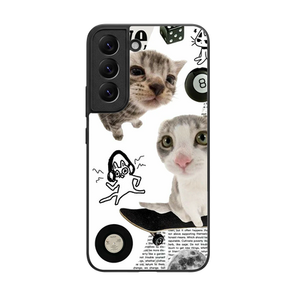 Purrfect Patchwork back phone cover | glass case for samsung galaxy s22