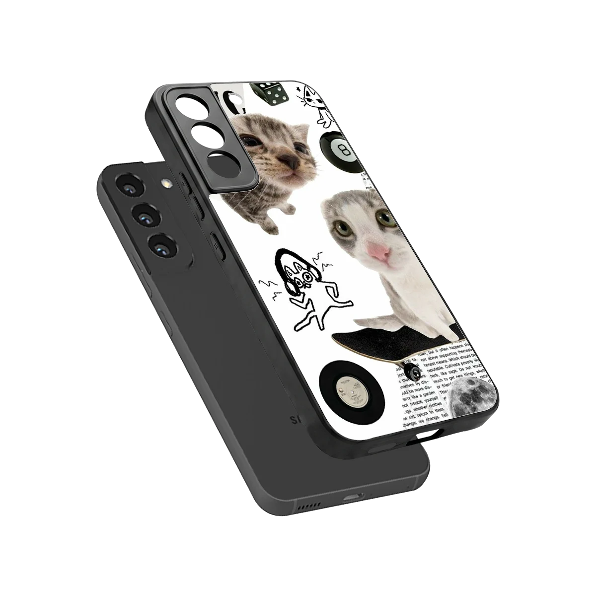 Purrfect Patchwork sleek samsung galaxy s22 cover with tempered glass back and TPU edges