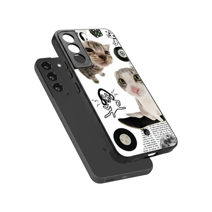 Purrfect Patchwork sleek samsung galaxy s22 cover with tempered glass back and TPU edges