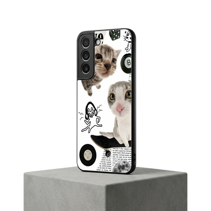 Purrfect Patchwork samsung galaxy s22 mobile cover | shockproof glass phone case