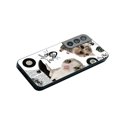 Purrfect Patchwork stylish phone case for samsung galaxy s22 | glossy glass and slim fit
