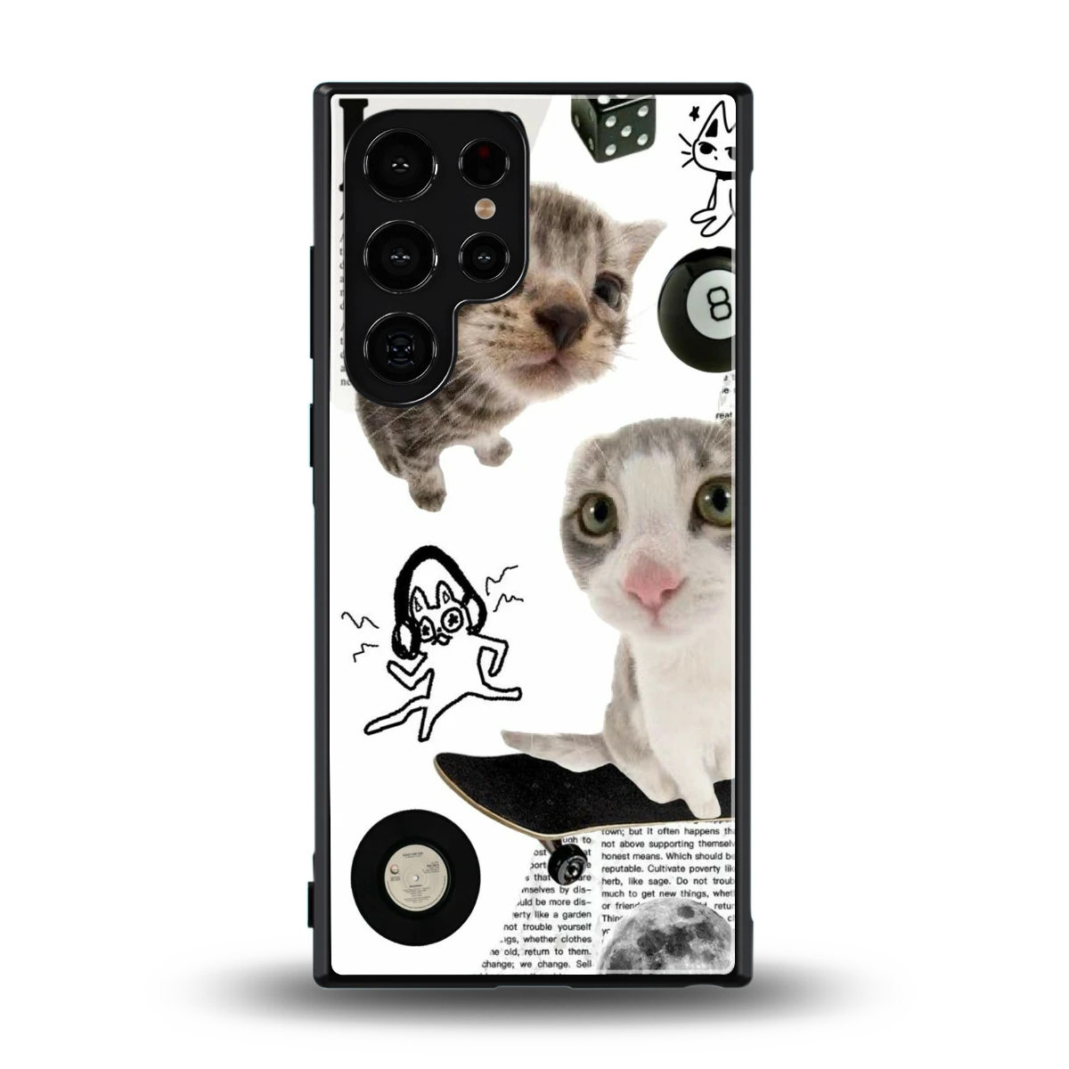 Purrfect Patchwork back phone cover | glass case for samsung galaxy s23 ultra
