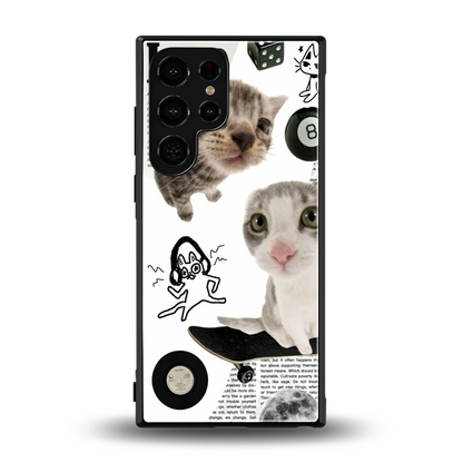 Purrfect Patchwork back phone cover | glass case for samsung galaxy s23 ultra