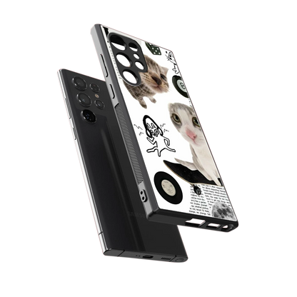 Purrfect Patchwork sleek samsung galaxy s23 ultra cover with tempered glass back and TPU edges