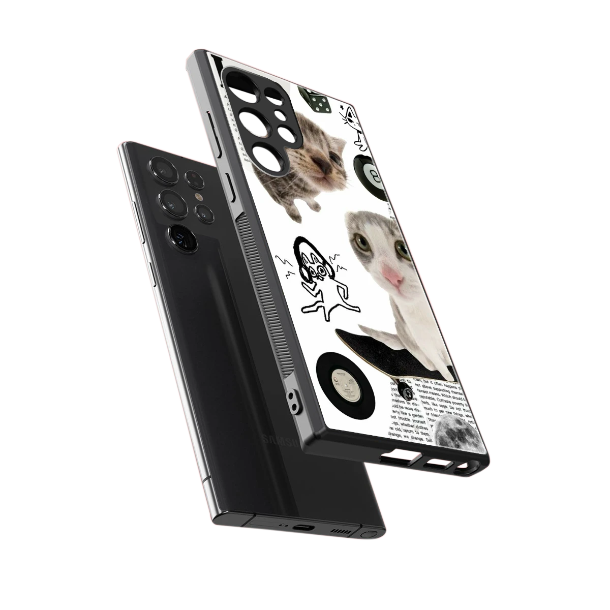 Purrfect Patchwork sleek samsung galaxy s24 ultra cover with tempered glass back and TPU edges