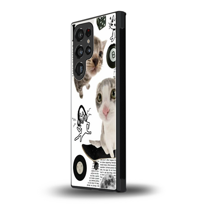 Purrfect Patchwork samsung galaxy s23 ultra mobile cover | shockproof glass phone case