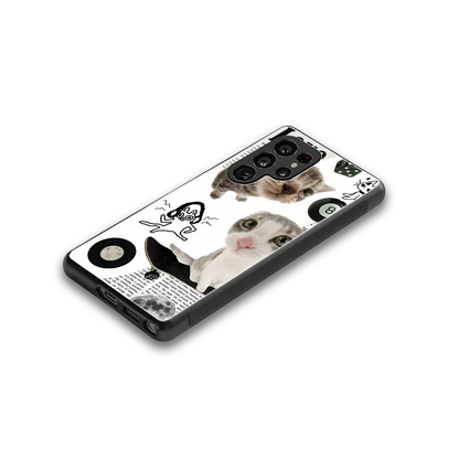 Purrfect Patchwork stylish phone case for samsung galaxy s26 ultra | glossy glass and slim fit