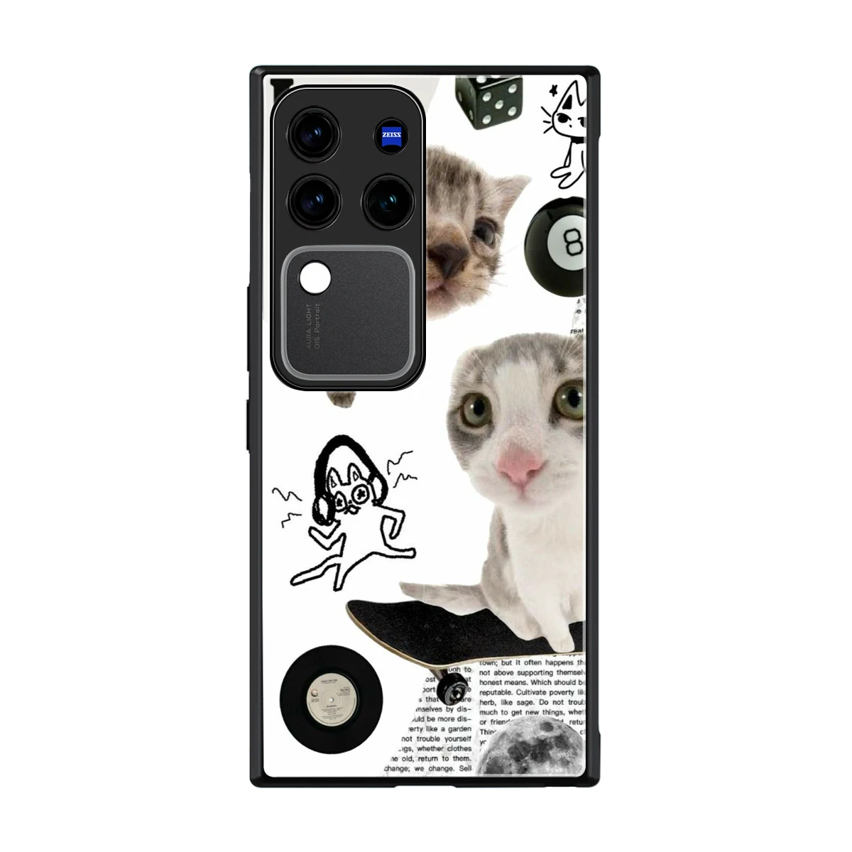 Purrfect Patchwork back phone cover | glass case forvivo v30 pro