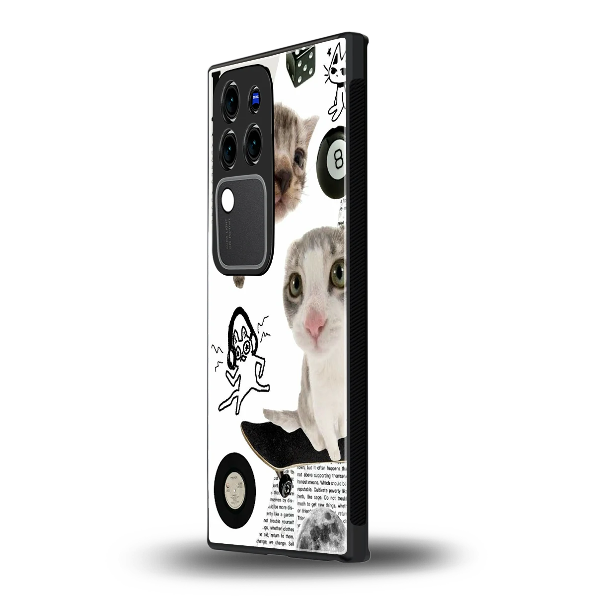 Purrfect Patchworkvivo v30 pro mobile cover | shockproof glass phone case