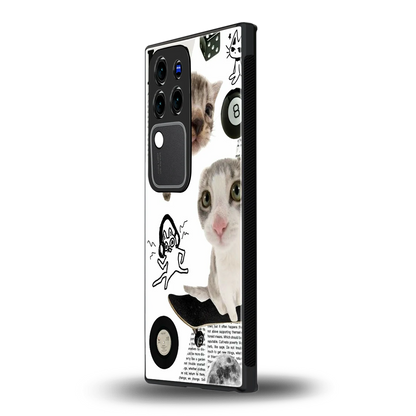 Purrfect Patchworkvivo v30 pro mobile cover | shockproof glass phone case