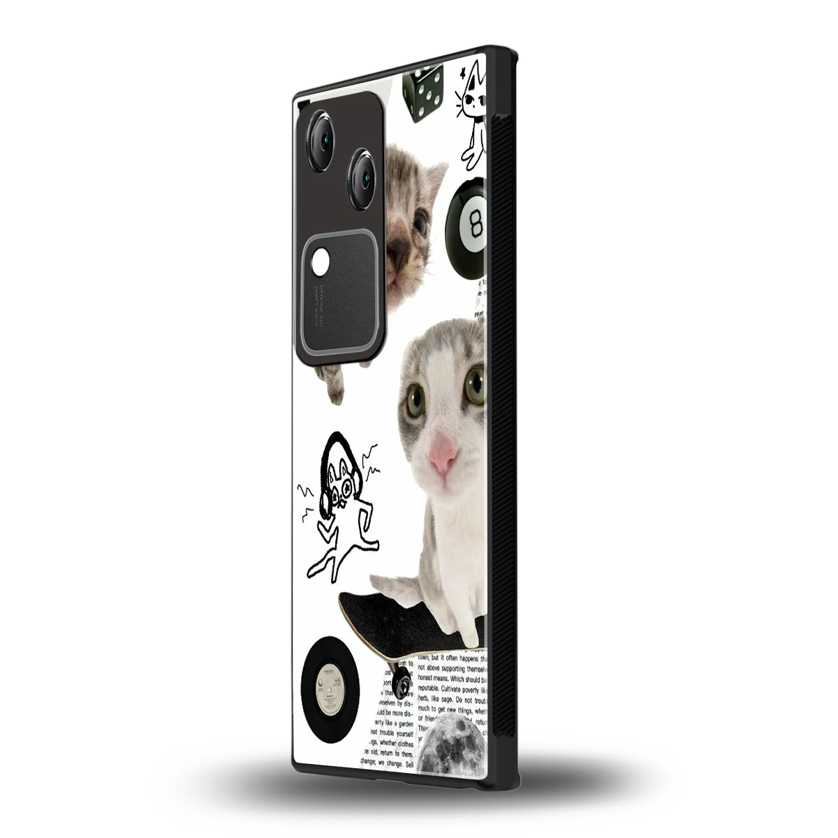 Purrfect Patchwork vivo v30 mobile cover | shockproof glass phone case