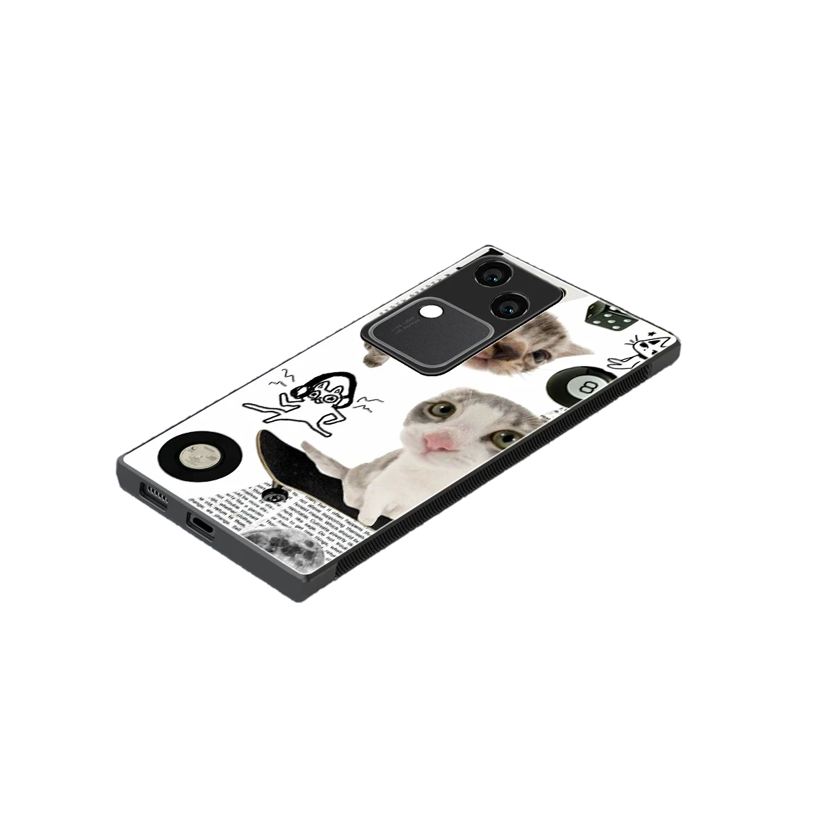 Purrfect Patchwork stylish phone case for vivo v30 | glossy glass and slim fit