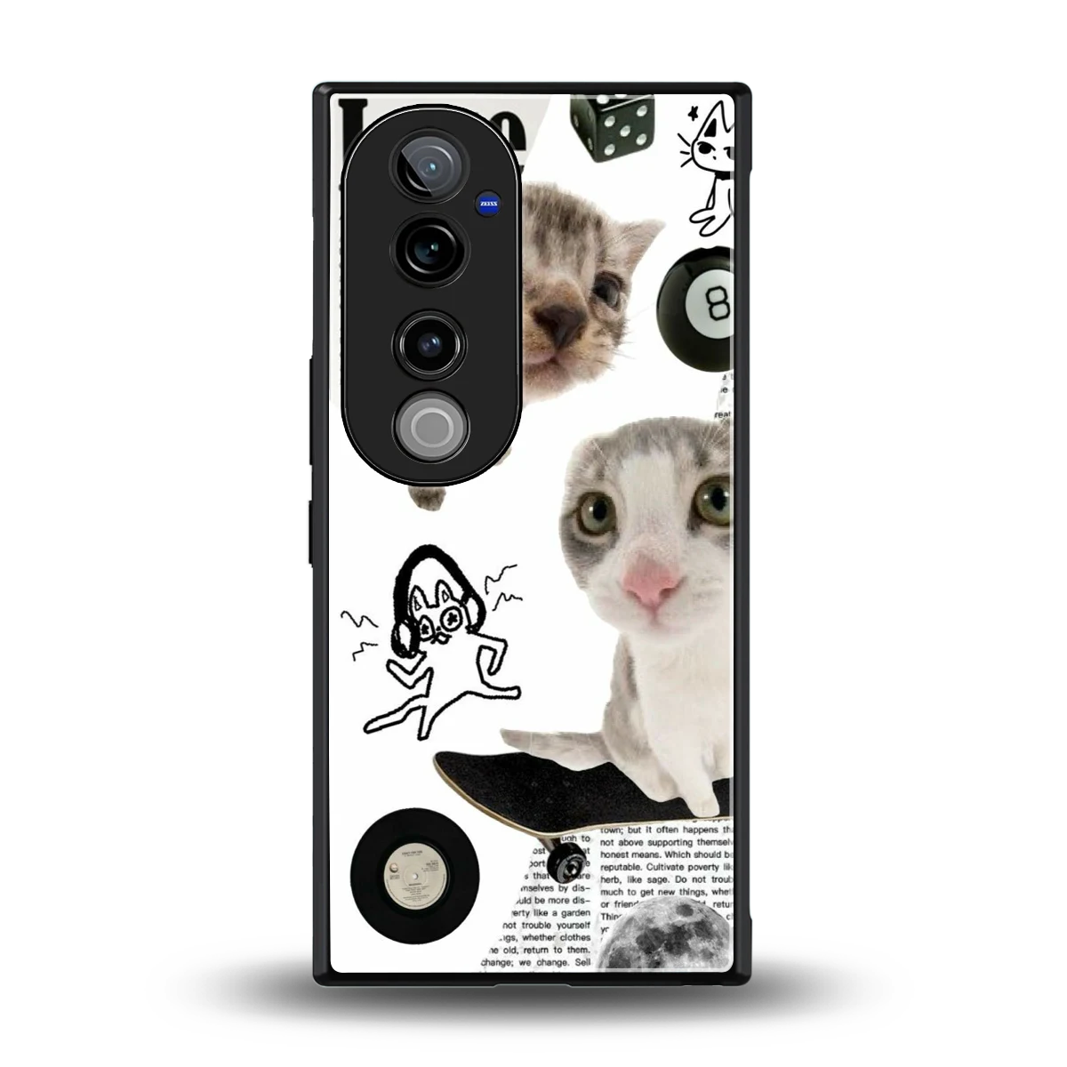 Purrfect Patchwork back phone cover | glass case for vivo v40 pro