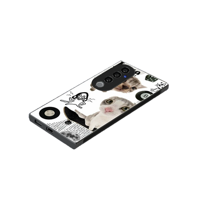 Purrfect Patchwork stylish phone case for vivo v40 pro | glossy glass and slim fit