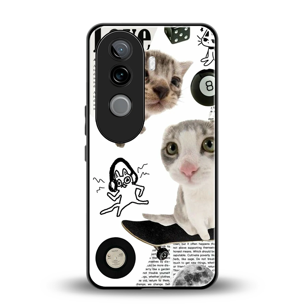 Purrfect Patchwork back phone cover | glass case for vivo v40e
