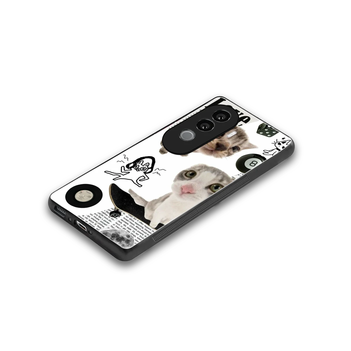 Purrfect Patchwork stylish phone case for vivo v40e | glossy glass and slim fit