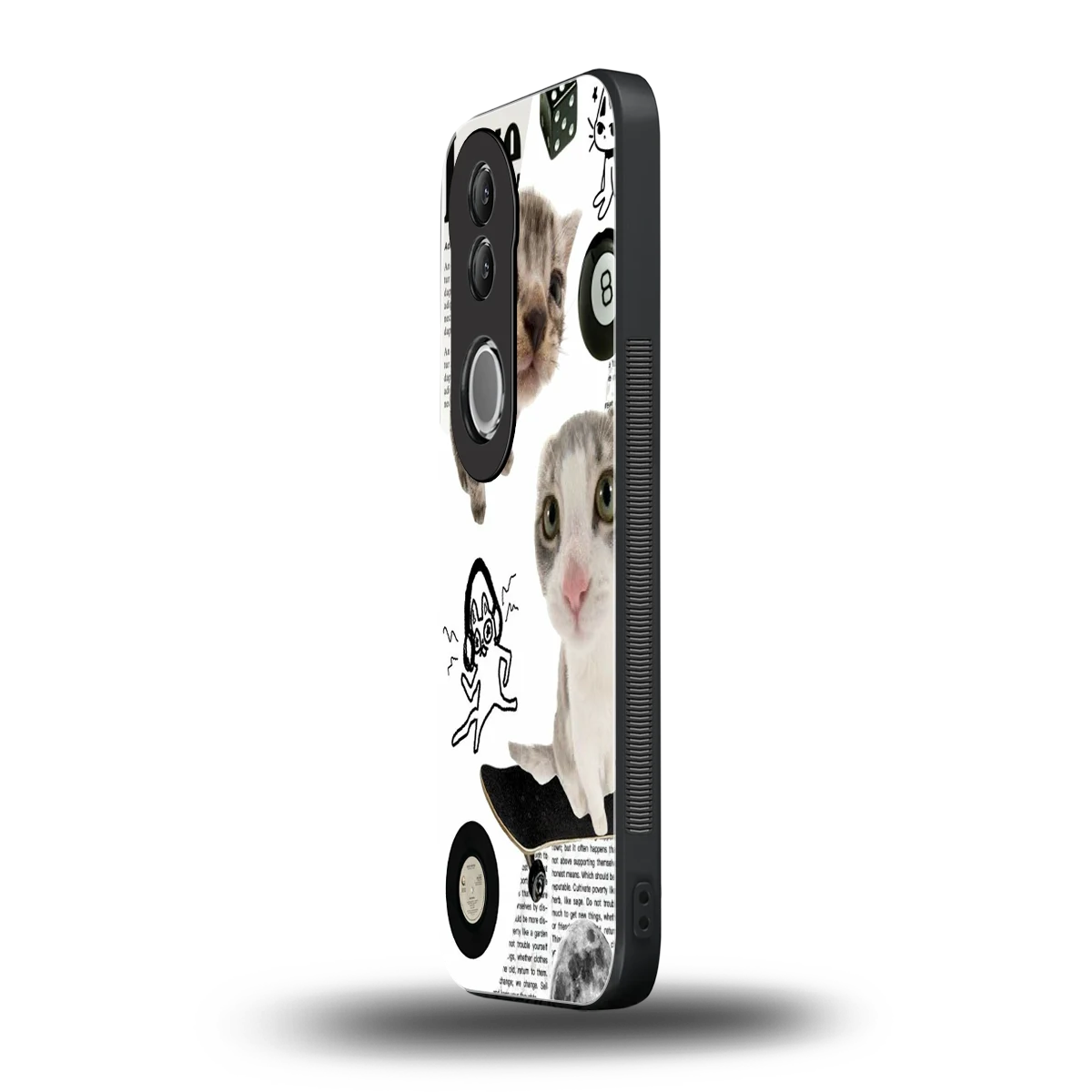 Purrfect Patchwork vivo v50 mobile cover | shockproof glass phone case
