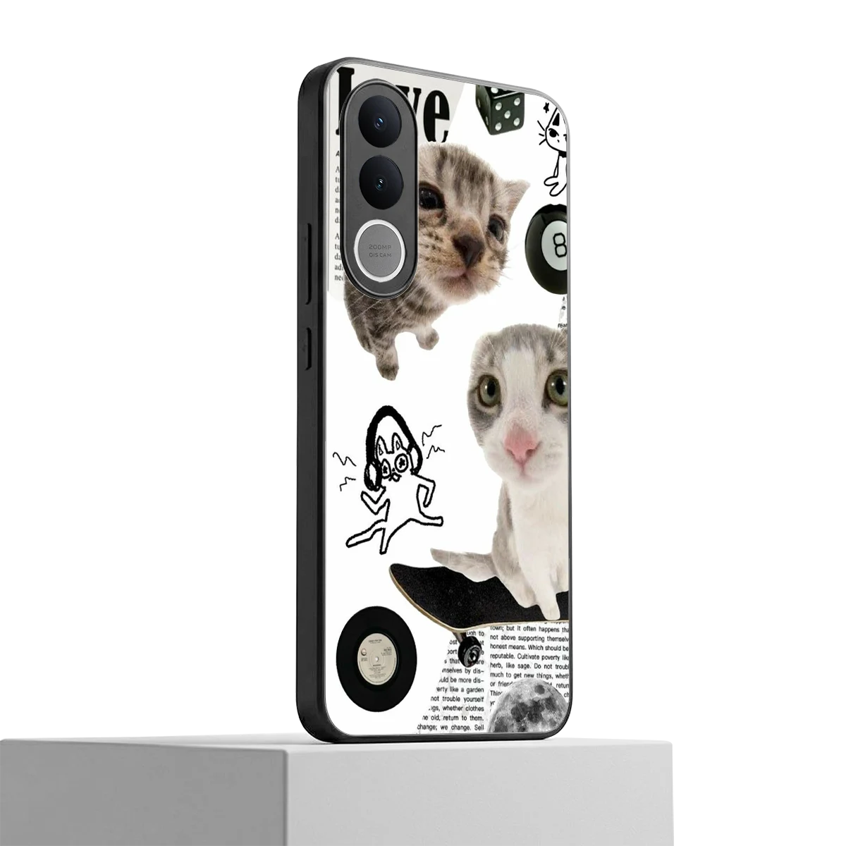 Purrfect Patchwork vivo v70 fe mobile cover | shockproof glass phone case