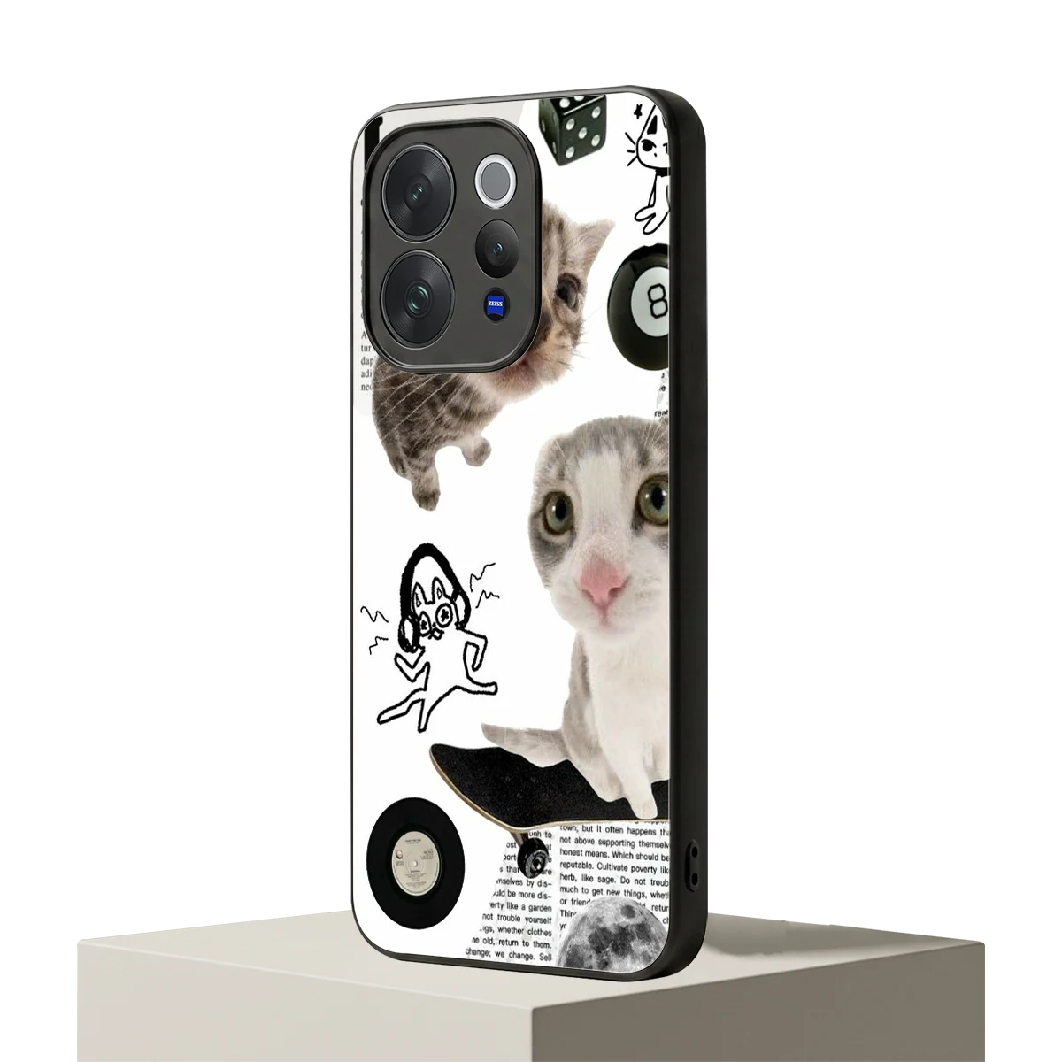 Purrfect Patchwork vivo v70 elite mobile cover | shockproof glass phone case