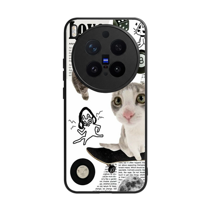 Purrfect Patchwork back phone cover | glass case for vivo x300 pro