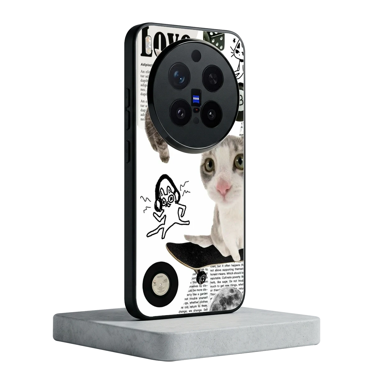 Purrfect Patchwork vivo x300 pro mobile cover | shockproof glass phone case