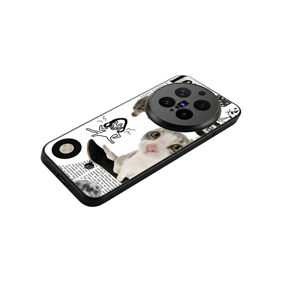 Purrfect Patchwork stylish phone case for vivo x300 pro | glossy glass and slim fit