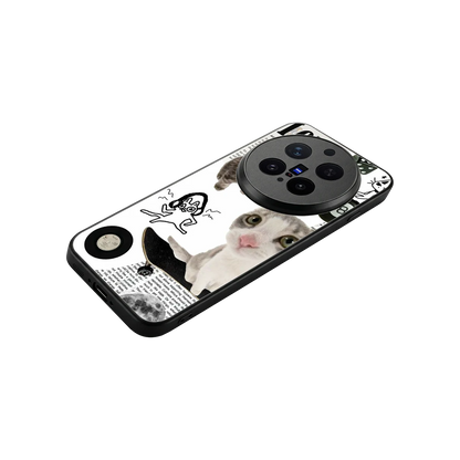 Purrfect Patchwork stylish phone case for vivo x300 pro | glossy glass and slim fit