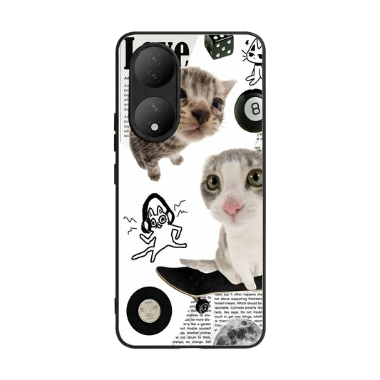 Purrfect Patchwork back phone cover | glass case for Vivo-y100