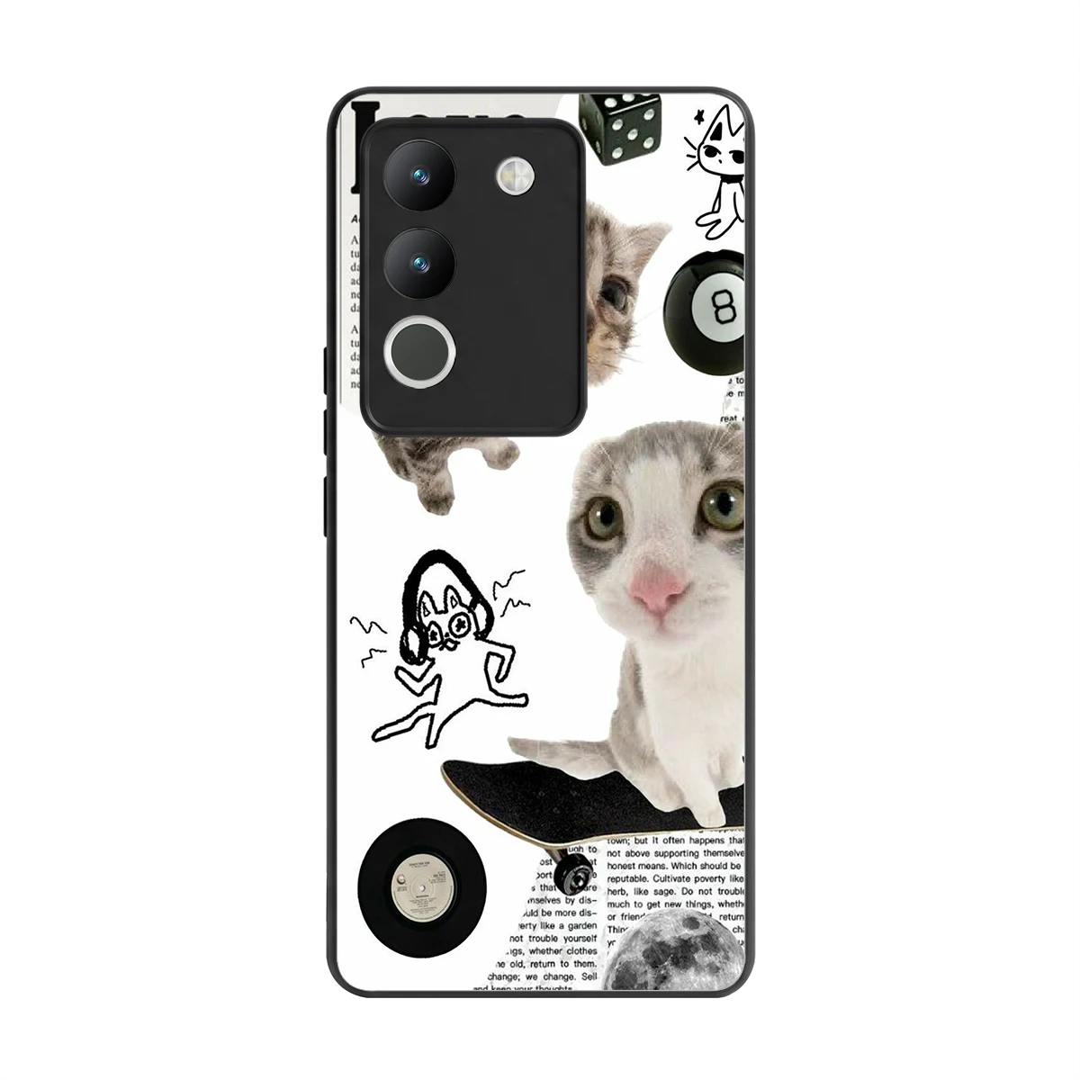 Purrfect Patchwork back phone cover | glass case for vivo y200 5g