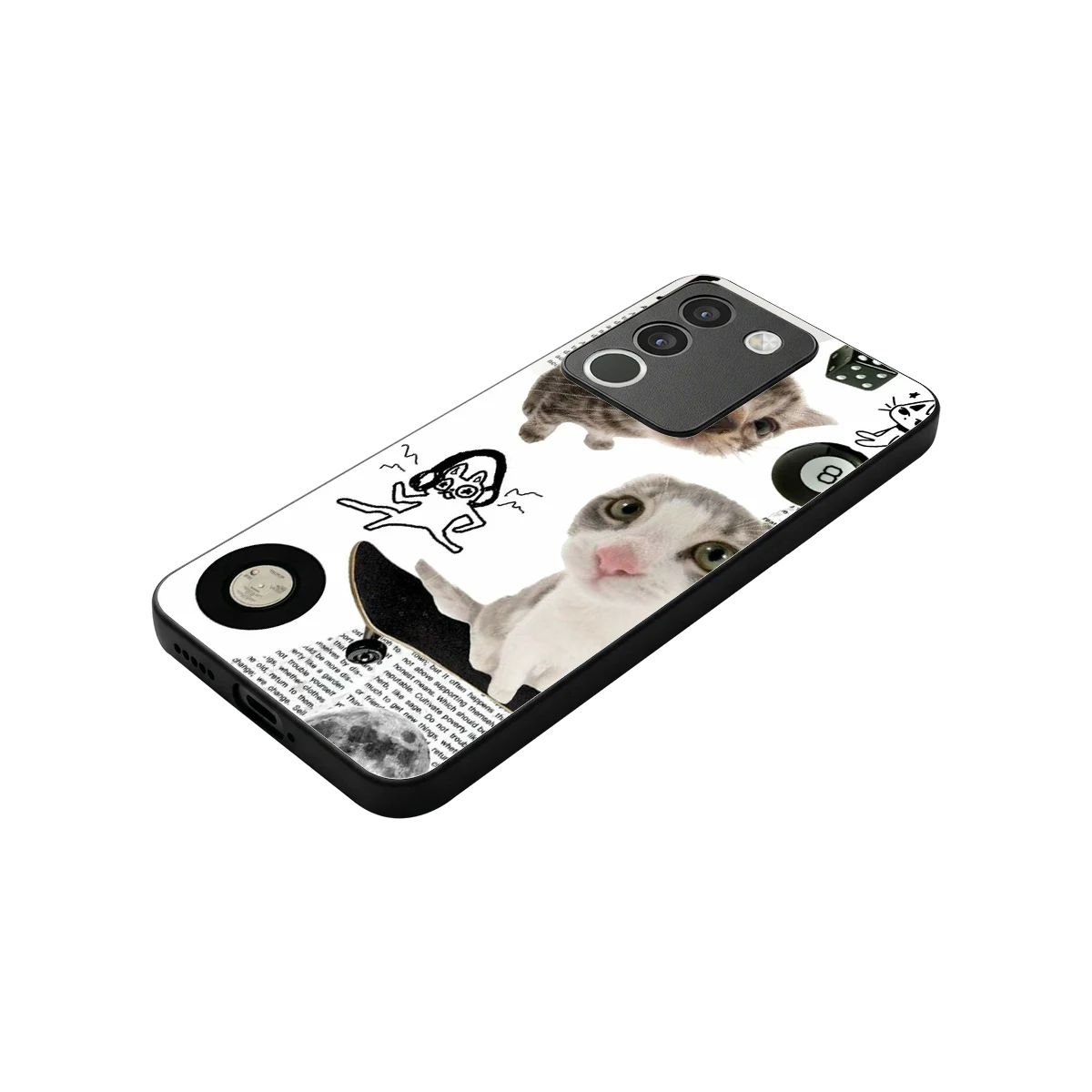 Purrfect Patchwork stylish phone case for vivo y200 5g | glossy glass and slim fit