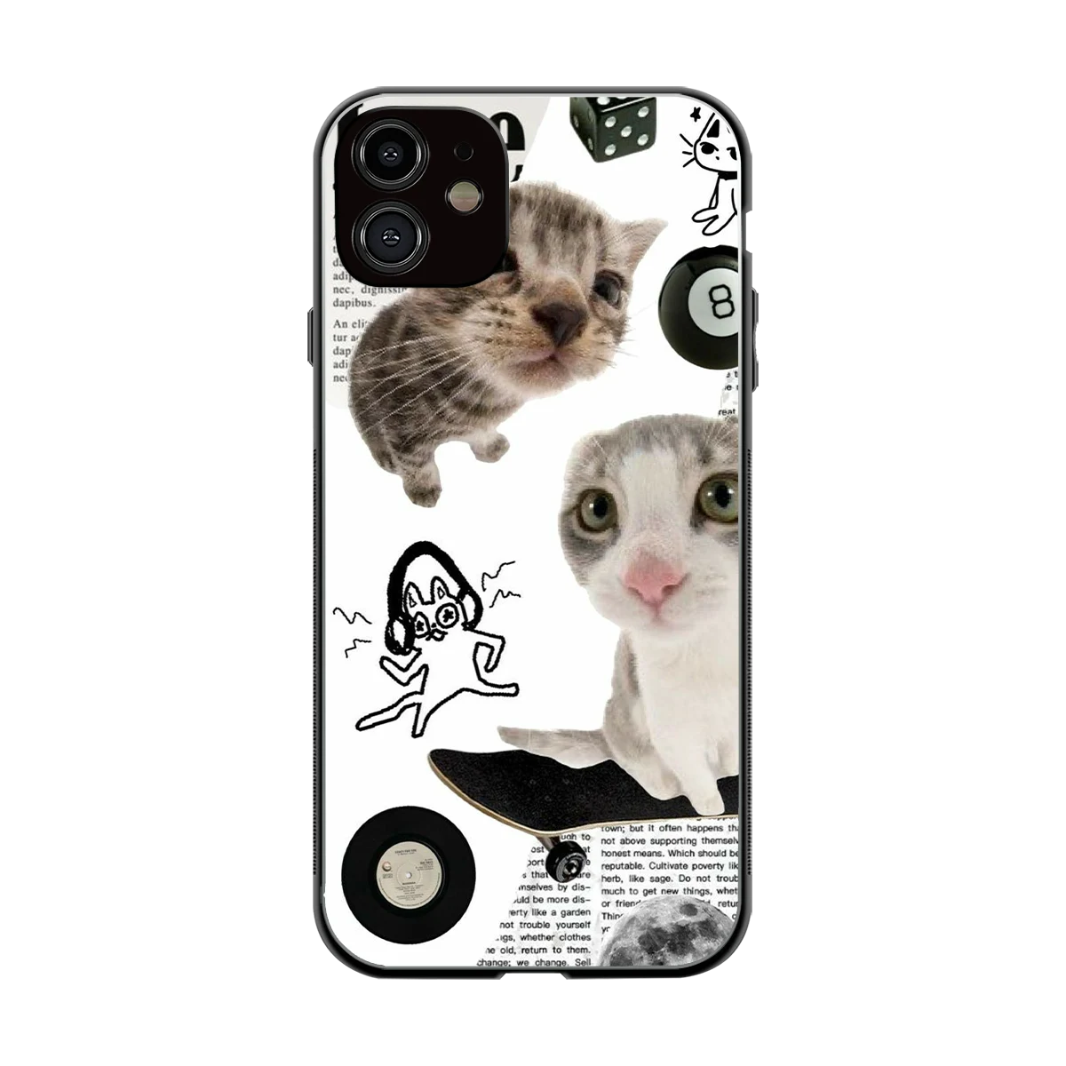 Purrfect Patchwork back phone cover | glass case for iphone 12
