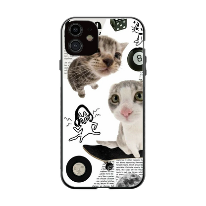 Purrfect Patchwork back phone cover | glass case for iphone 11